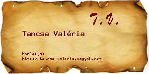 Tancsa Valéria névjegykártya